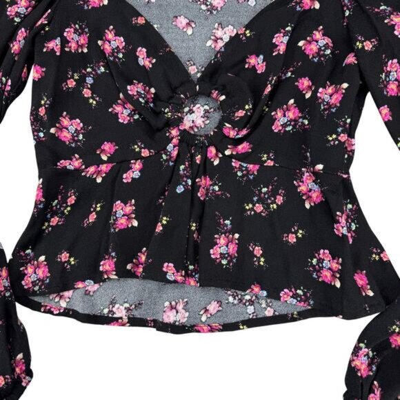 AFRM Hart Floral Peplum Cutout Top Size XS - Picture 5 of 6